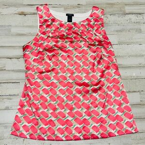 Ann Taylor Sleeveless Blouse Women's Medium Pink Tank Top Lightweight
